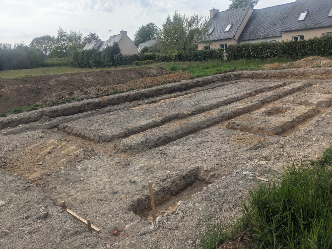 Creusement des fondations du bâtiment ChallengeMyProject à Tréméoc.