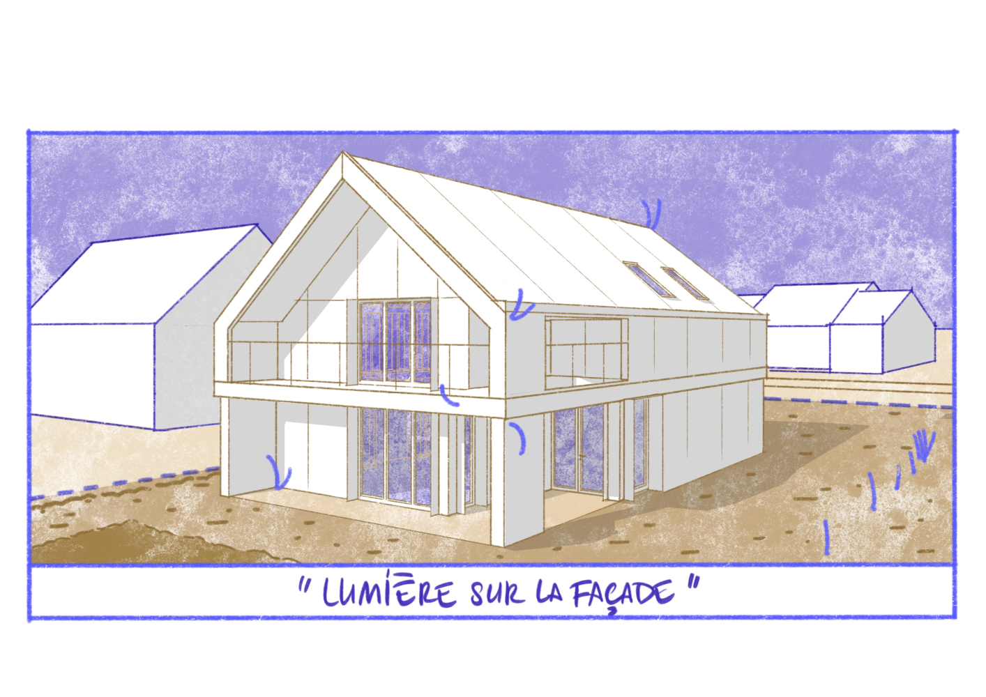 Illustration de Caroline Féret — première évolution du point de vue extérieur des futurs locaux ChallengeMyProject.