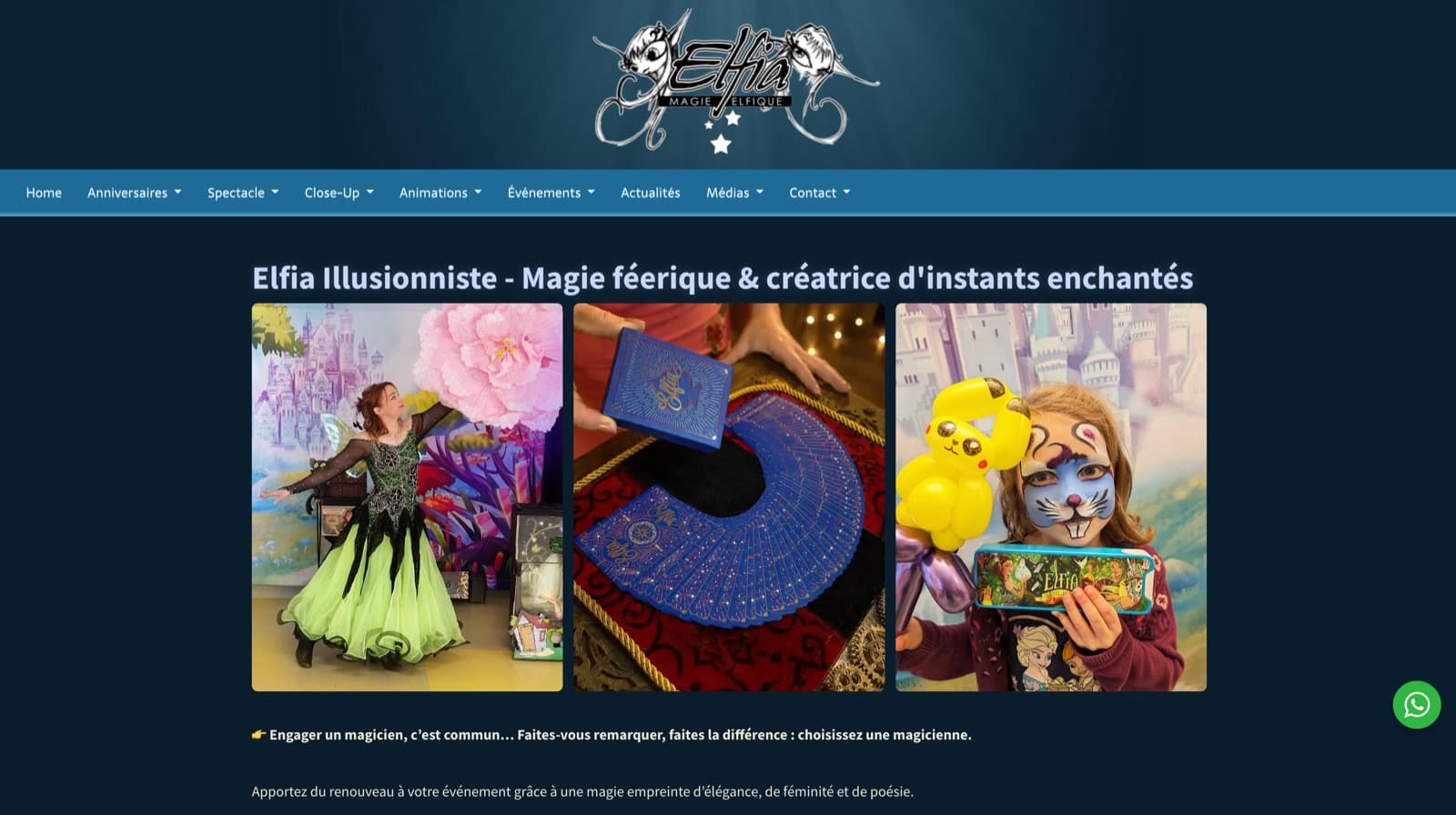 Site Magicien au Féminin et ses actualités
