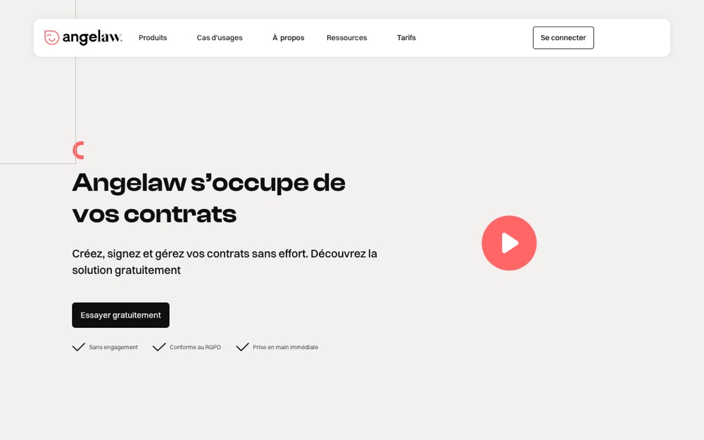 Aperçu archivé du site Angelaw — « Angelaw s'occupe de vos contrats »