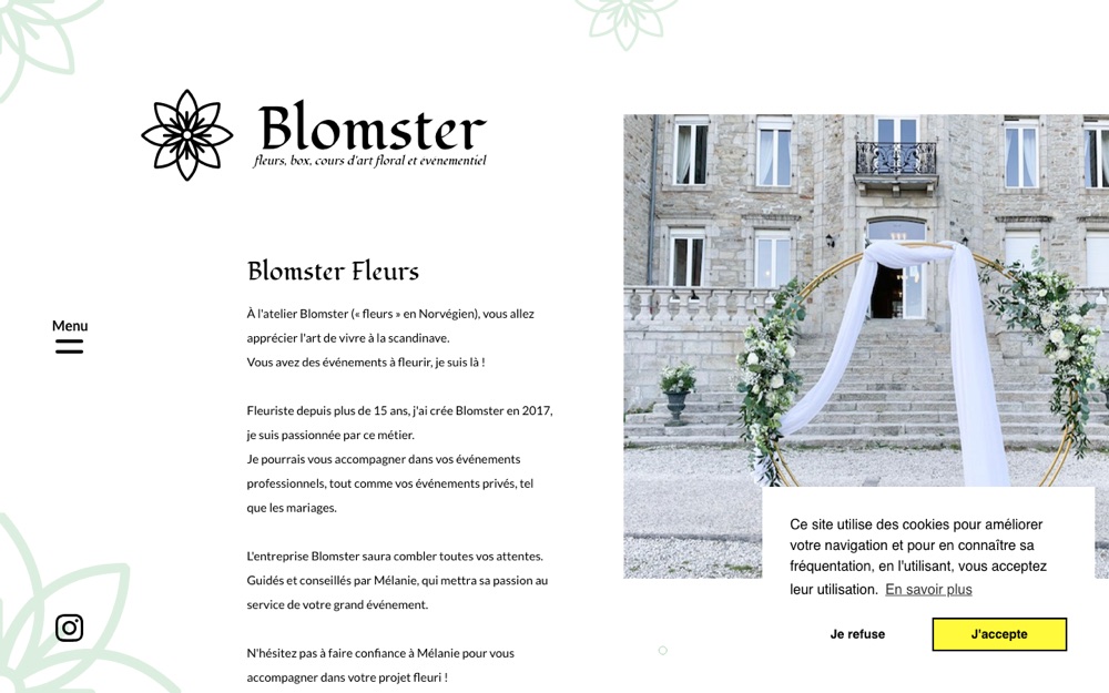 Aperçu du site Blomster Fleurs