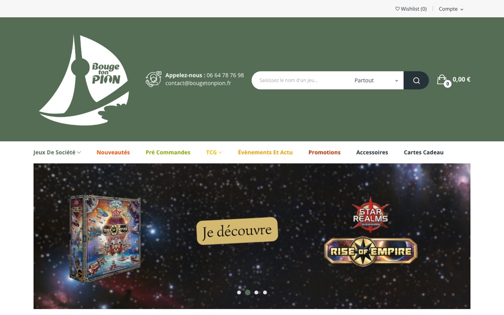 Aperçu du site Bouge Ton Pion