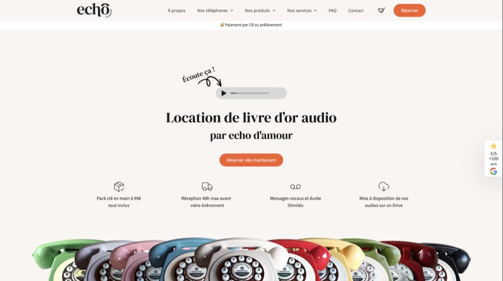 Aperçu du site Echo d'Amour