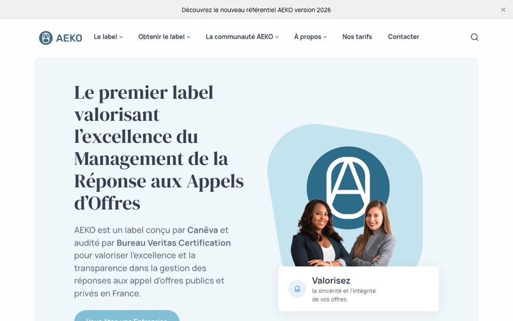 Aperçu du site Label AĒKO