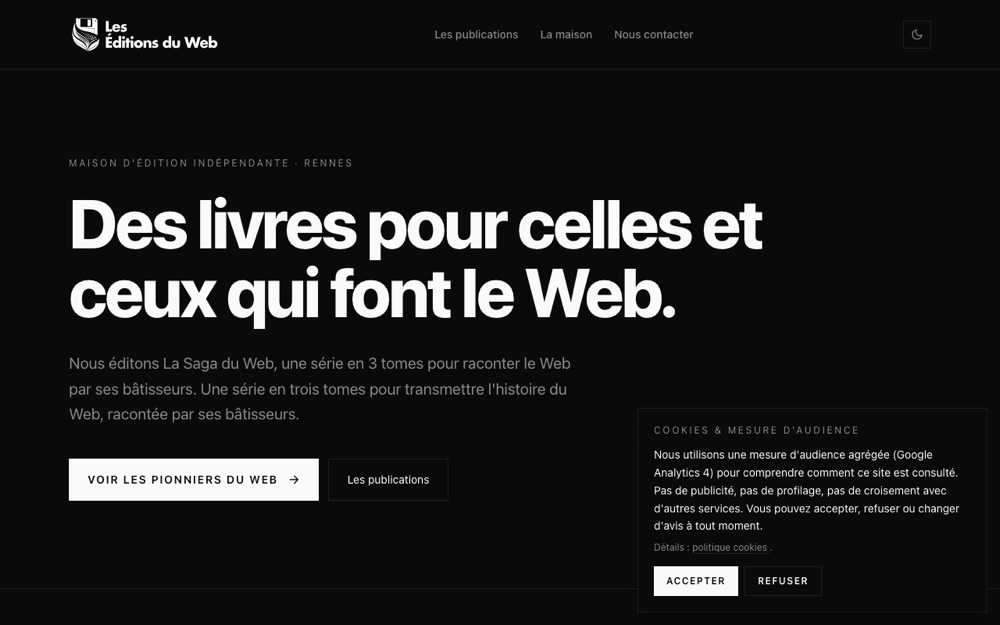 Aperçu du site Les Éditions du Web