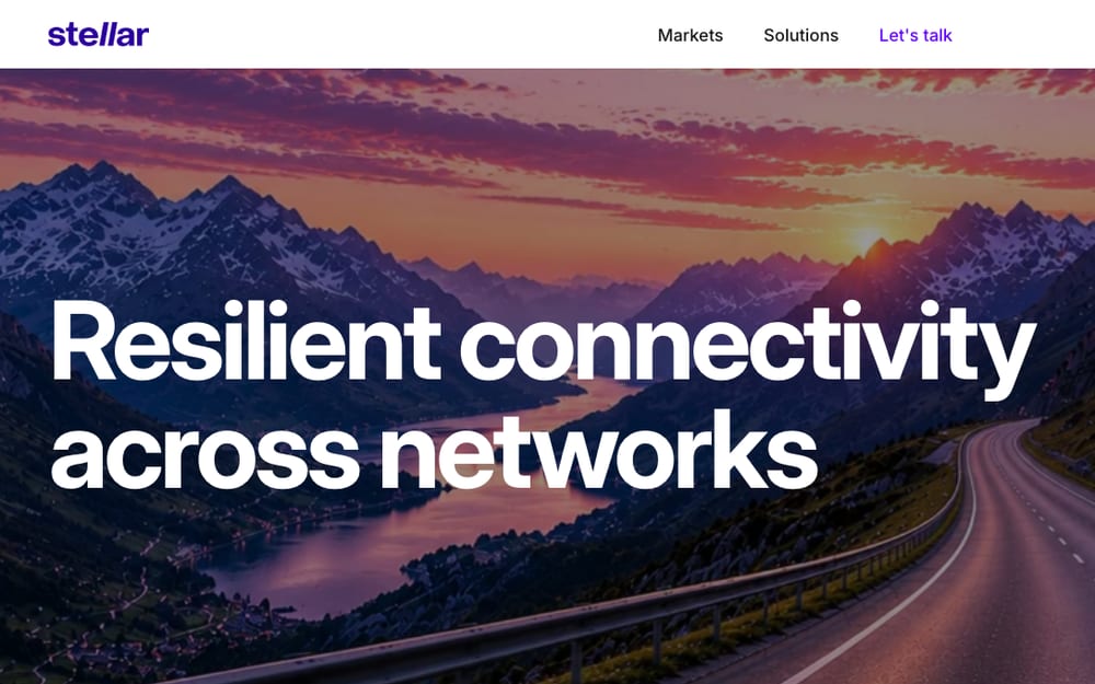 Aperçu de la page d'accueil du site Stellar