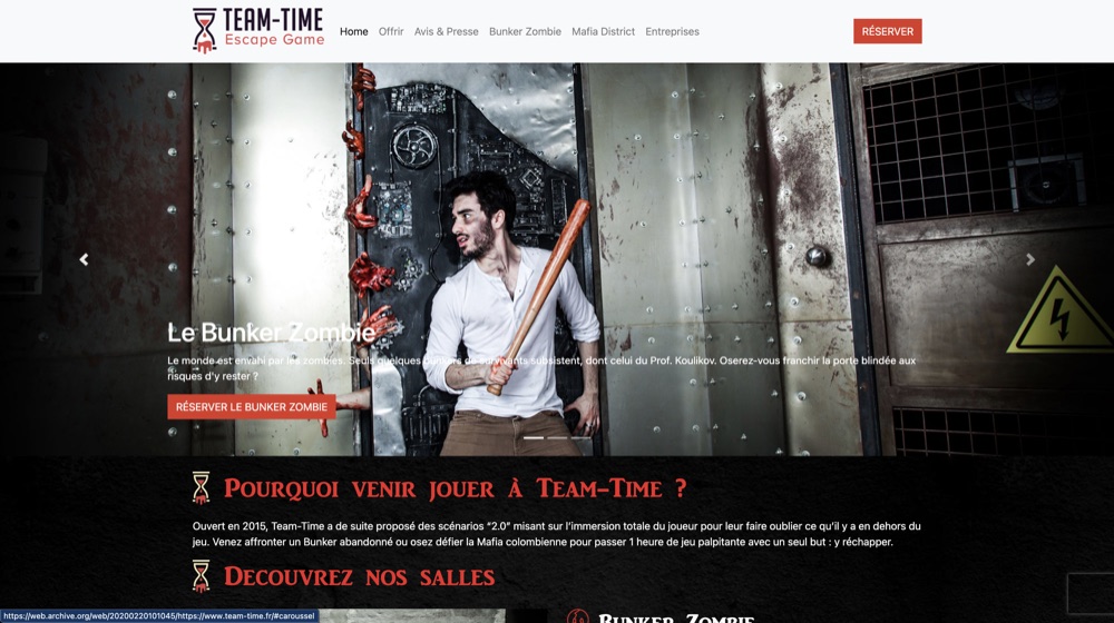 Aperçu archivé du site Team-Time Escape Game