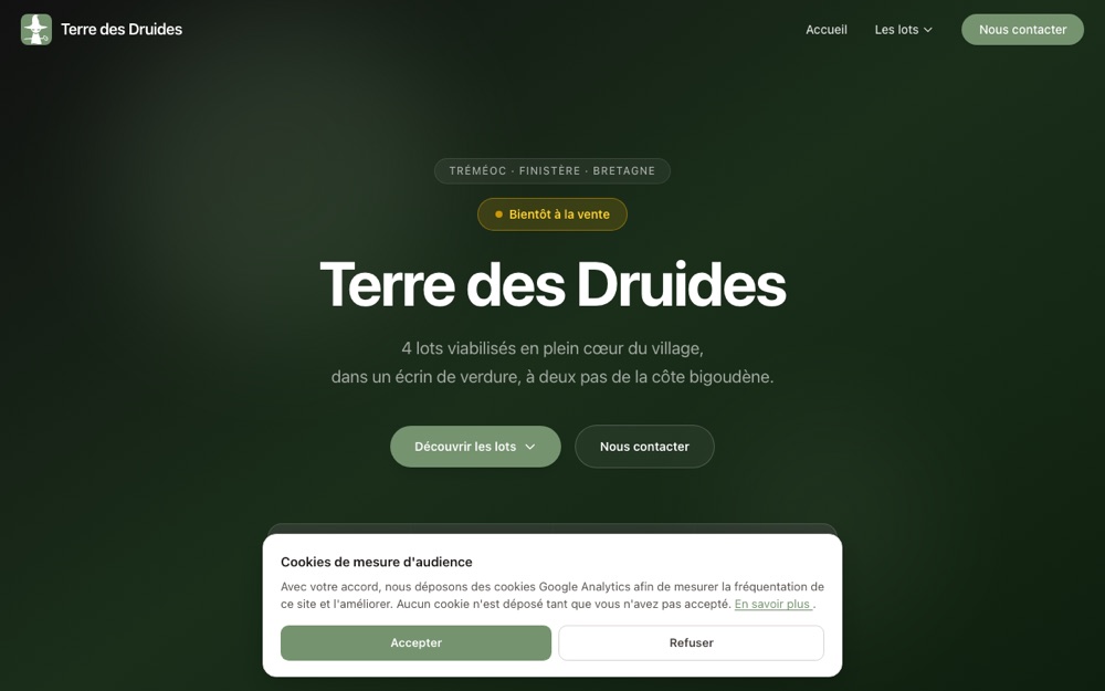 Aperçu du site Terre des Druides